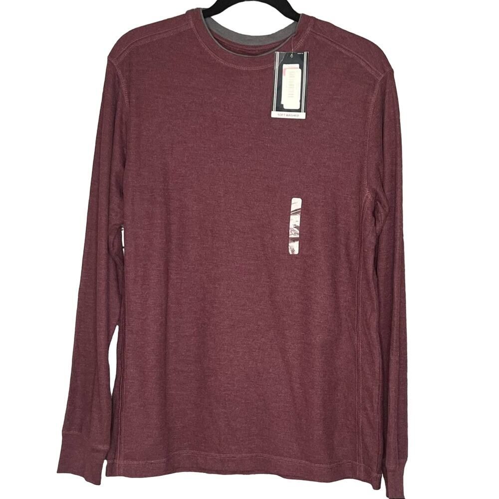 Roundtree & Yorke Small Soft Washed Thermal Knit Long Sleeve Shirt